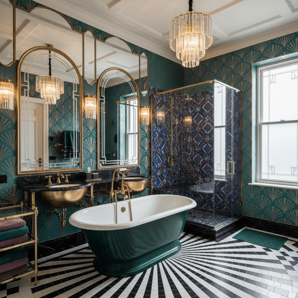 Art Deco Bathroom: after AI redesign