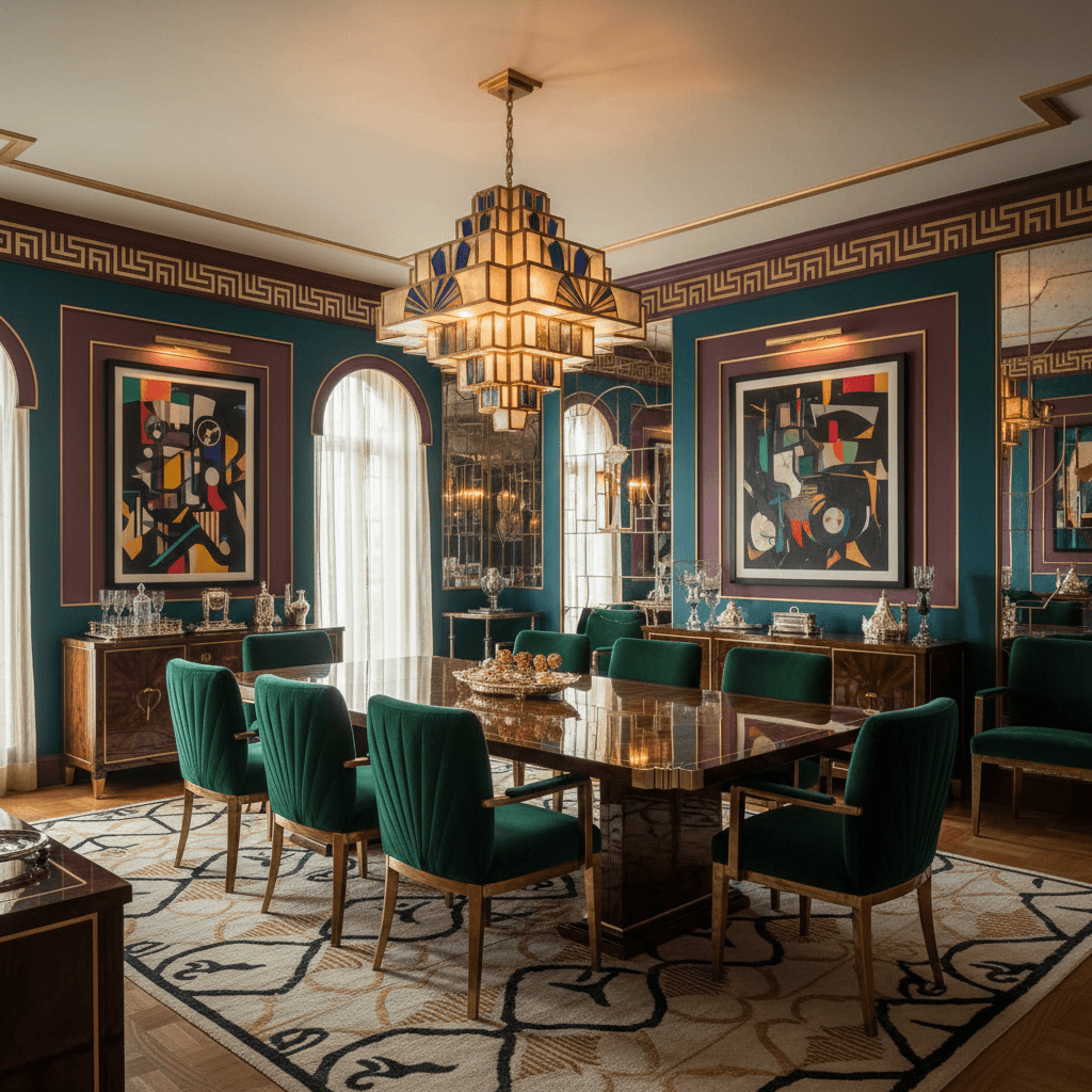 Art Deco Dining Room: after AI redesign
