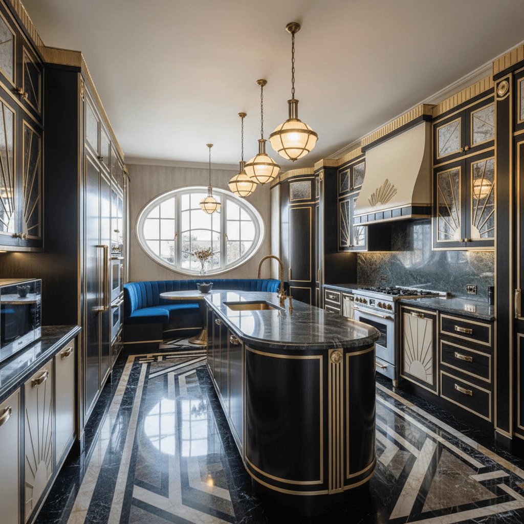 Art Deco Kitchen: after AI redesign
