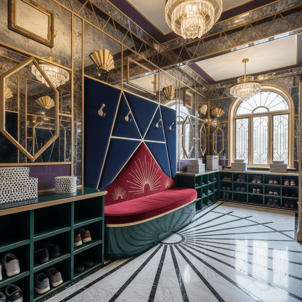 Art Deco Mudroom: after AI redesign