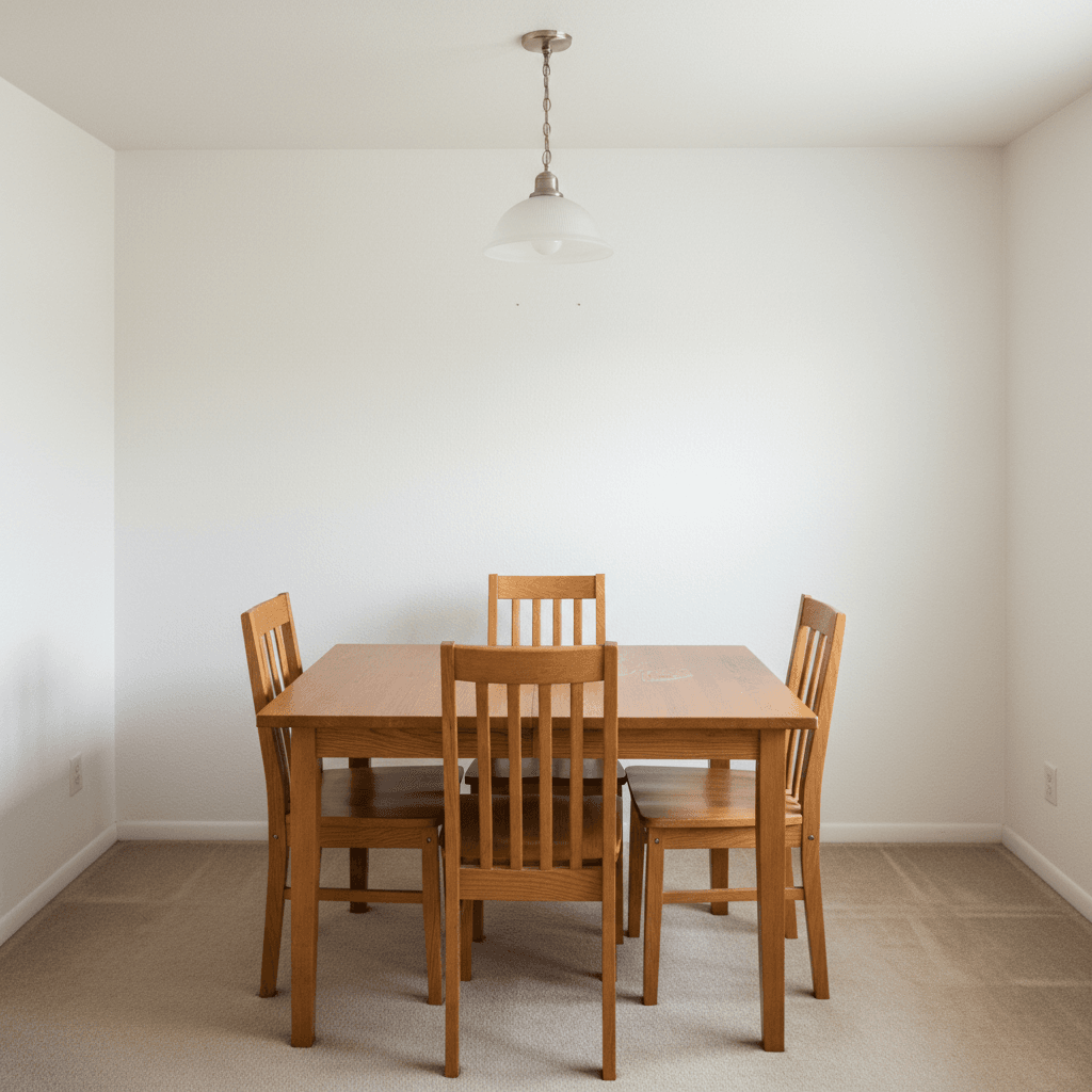 Vintage Dining Room: before AI redesign