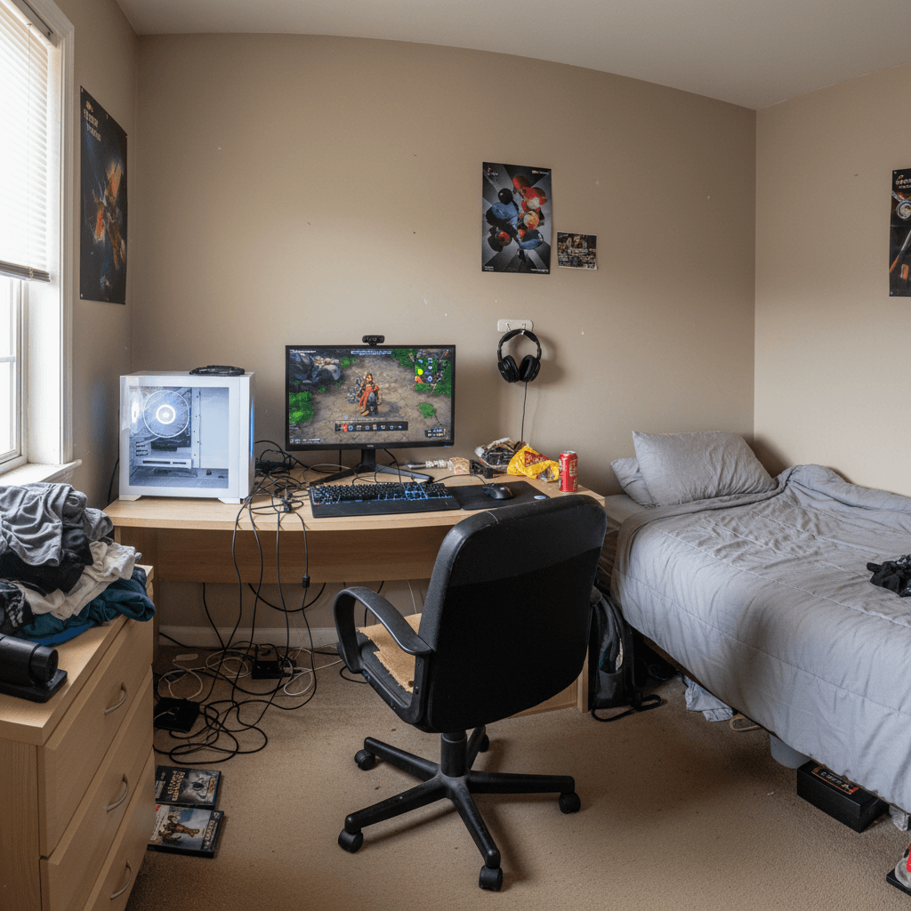 Transitional Gaming Room: before AI redesign