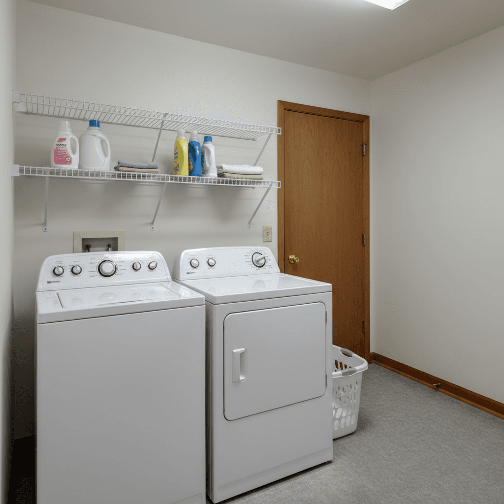 Modern Laundry Room: before AI redesign