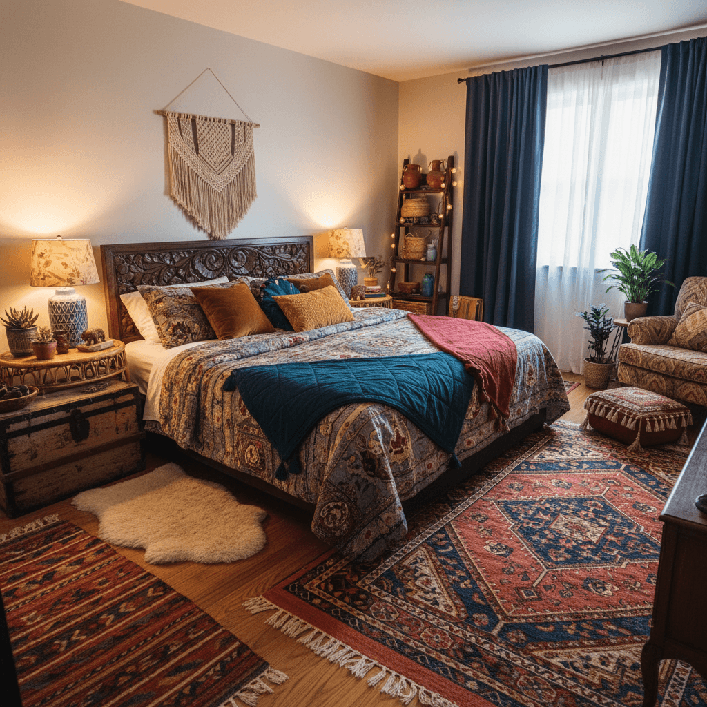 Bohemian Bedroom: after AI redesign