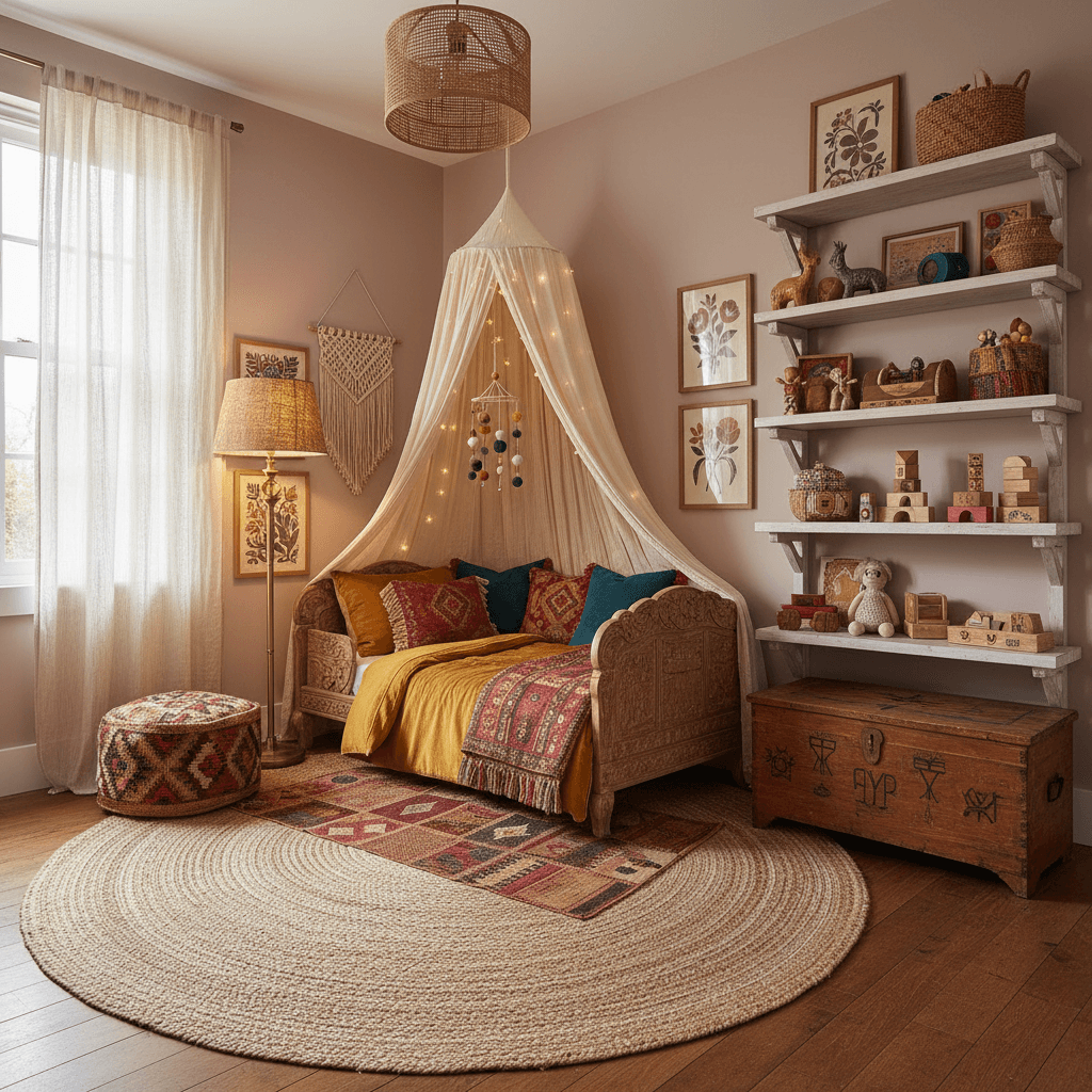 Bohemian Nursery: after AI redesign