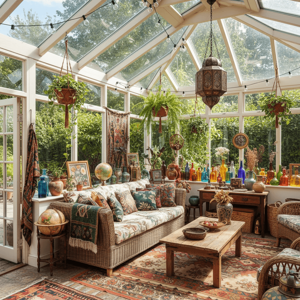 Bohemian Sunroom: after AI redesign