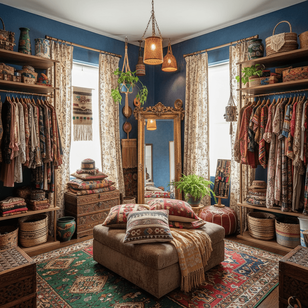 Bohemian Walk-in Closet: after AI redesign
