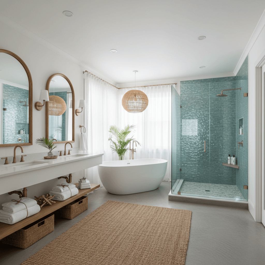 Coastal Bathroom: after AI redesign
