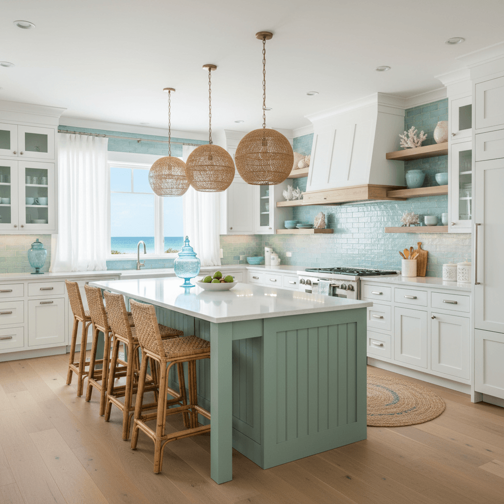 Coastal Kitchen: after AI redesign