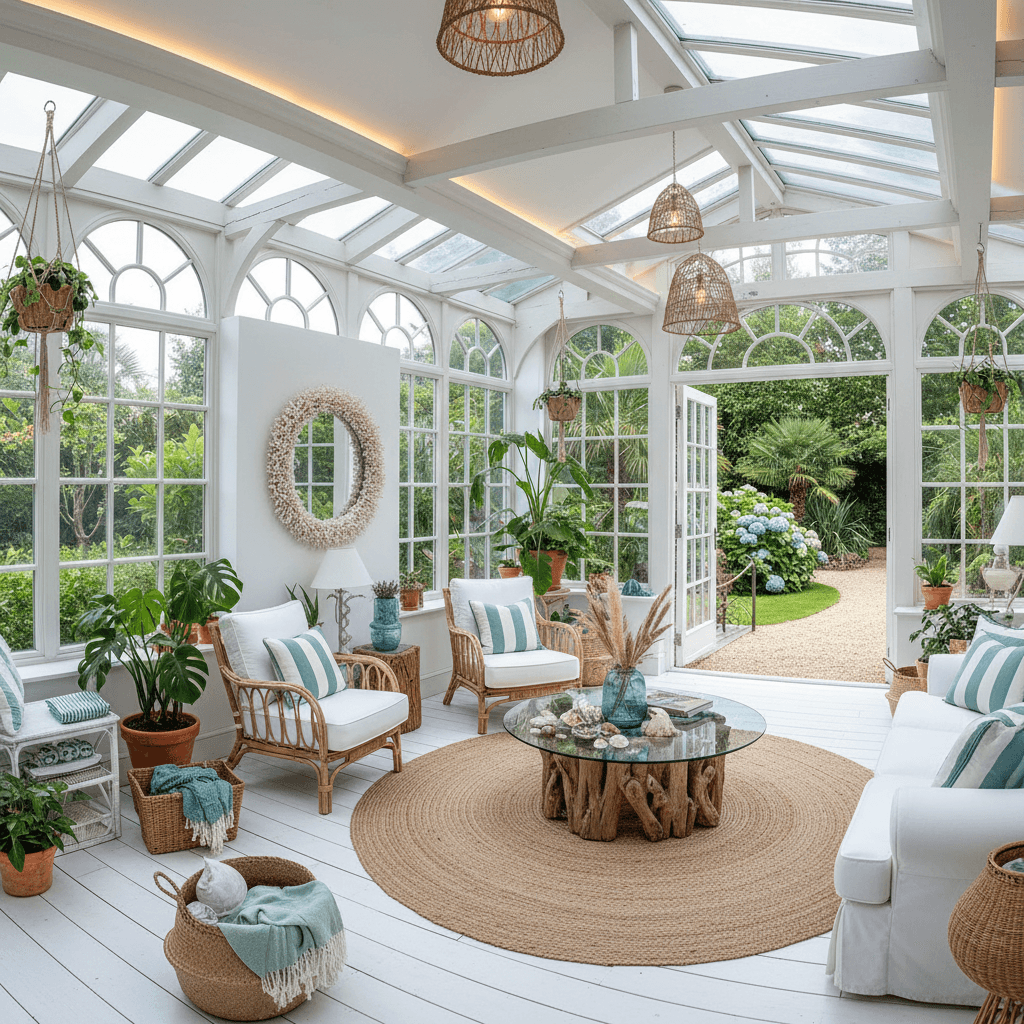 Coastal Sunroom: after AI redesign