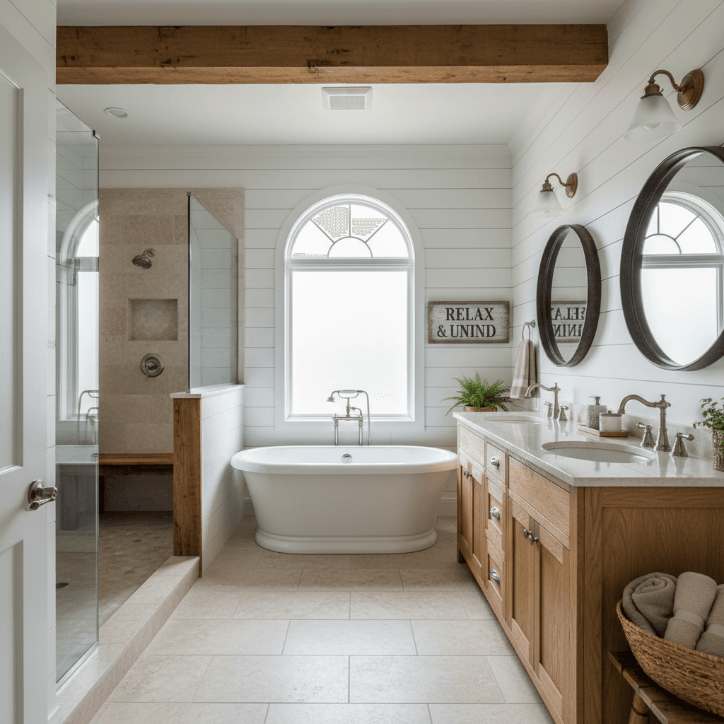 Farmhouse Bathroom: after AI redesign