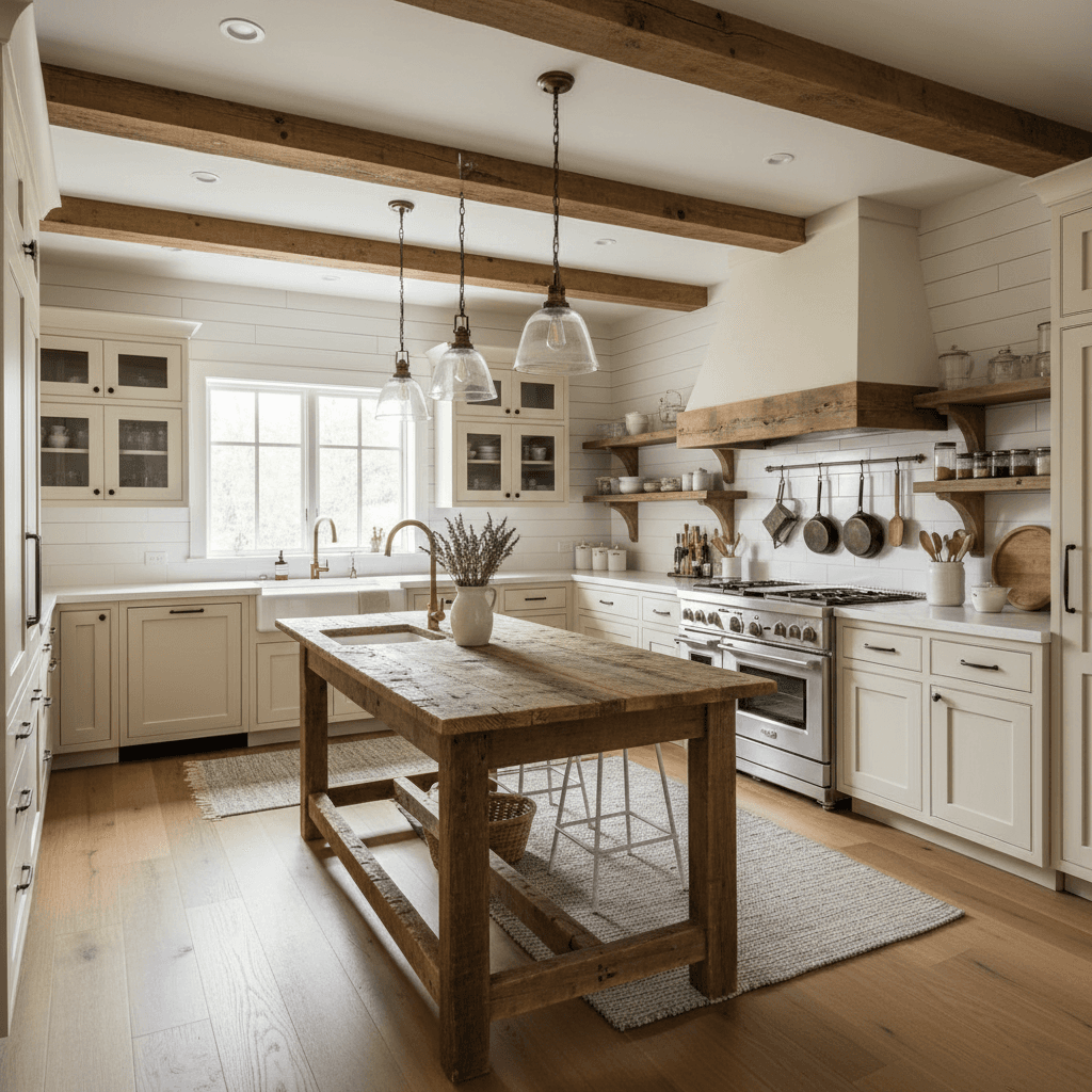 Farmhouse Kitchen: after AI redesign
