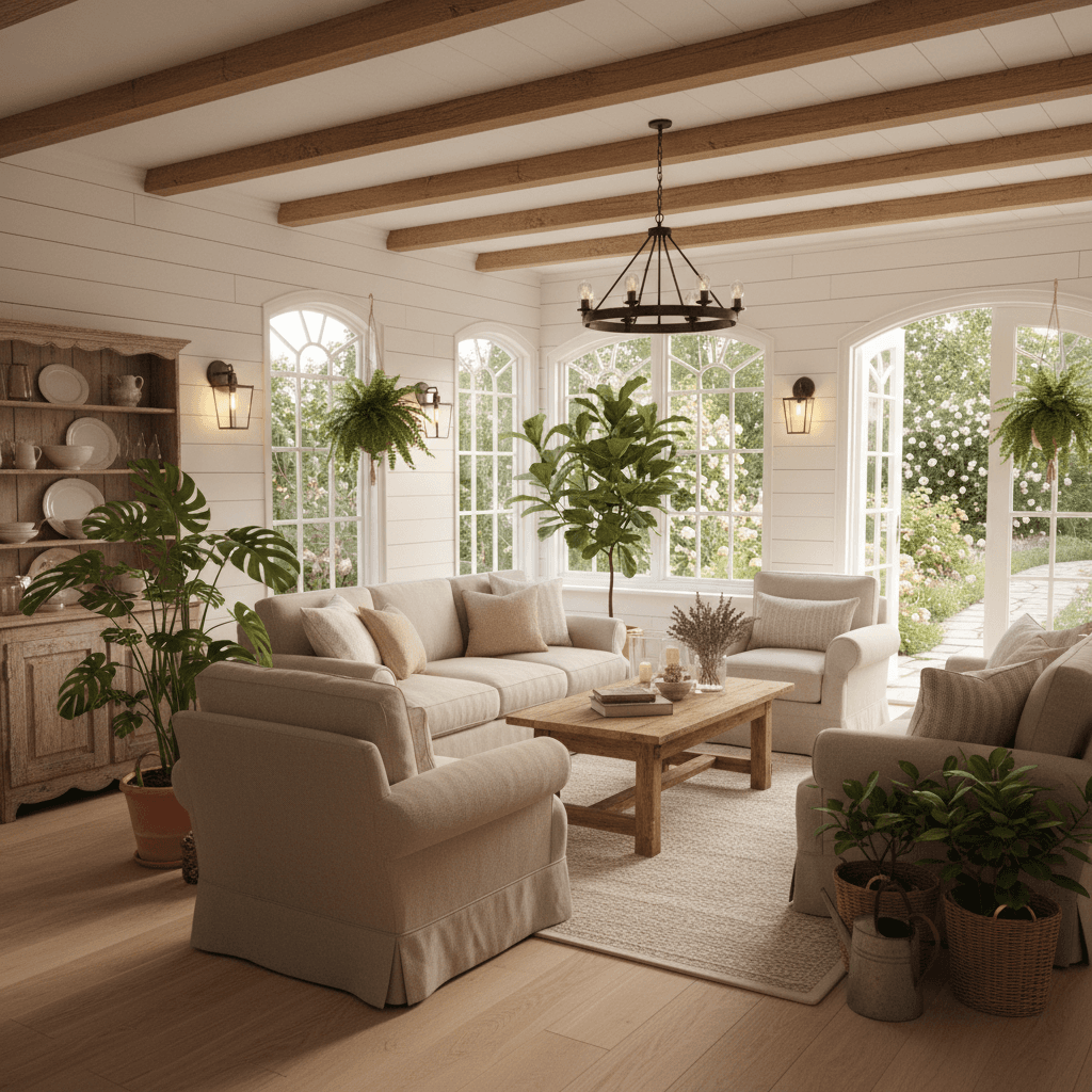 Farmhouse Sunroom: after AI redesign