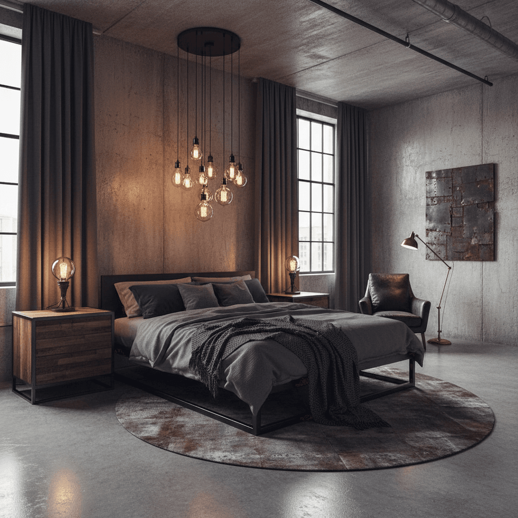 Industrial Bedroom: after AI redesign