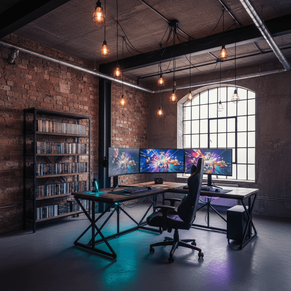 Industrial Gaming Room: after AI redesign