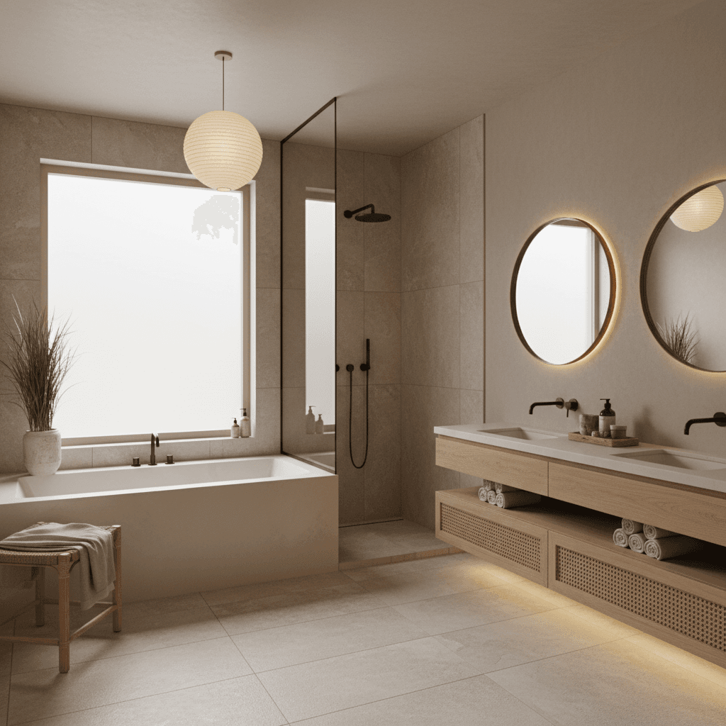 Japandi Bathroom: after AI redesign
