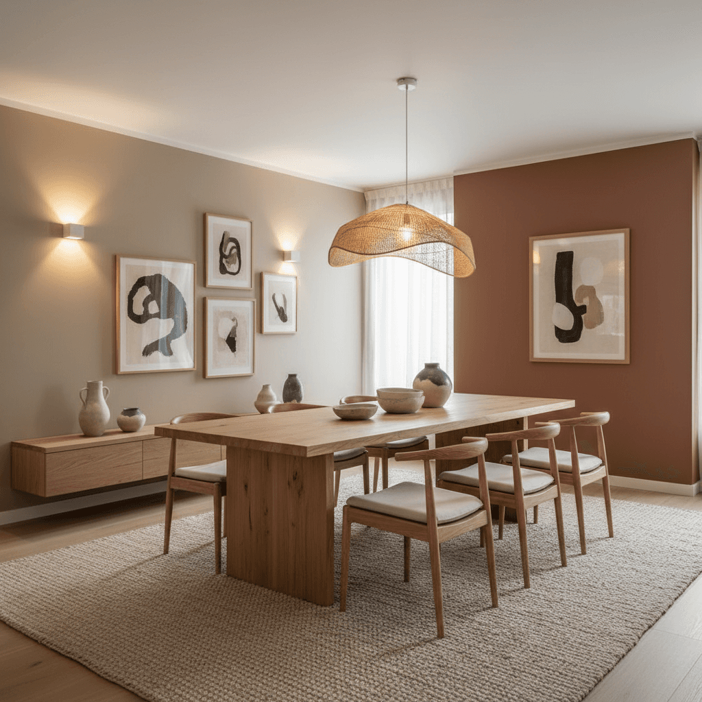 Japandi Dining Room: after AI redesign