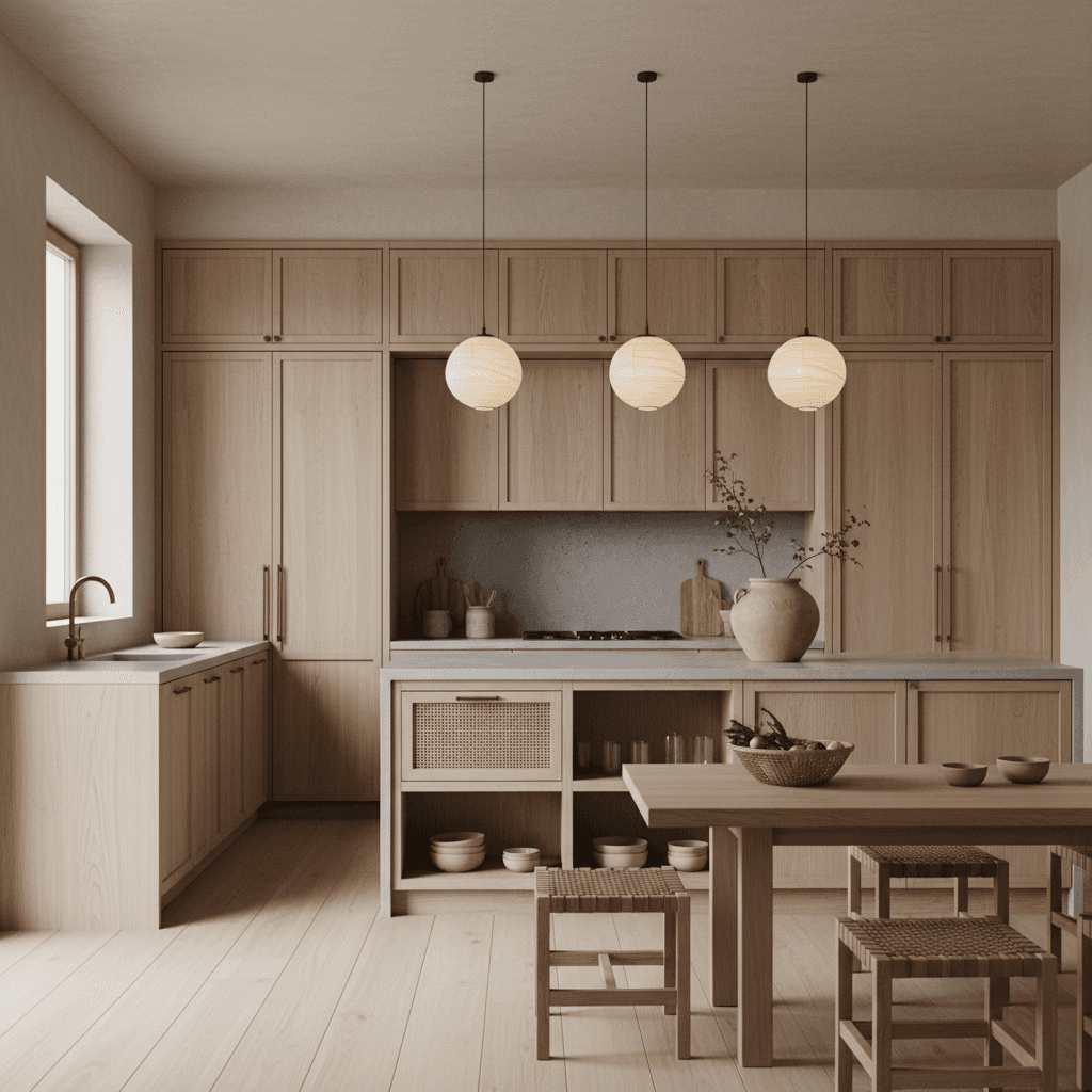 Japandi Kitchen: after AI redesign