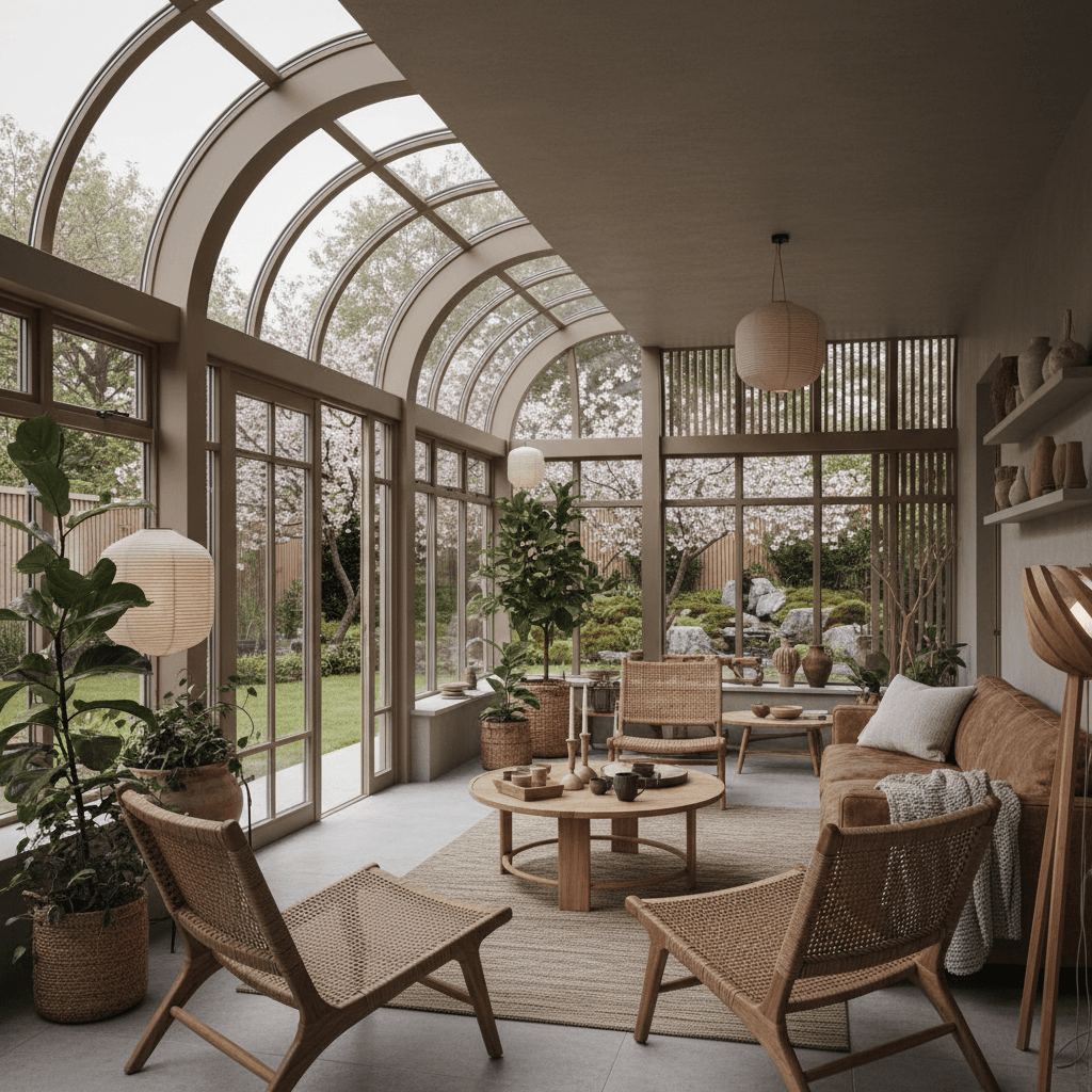 Japandi Sunroom: after AI redesign