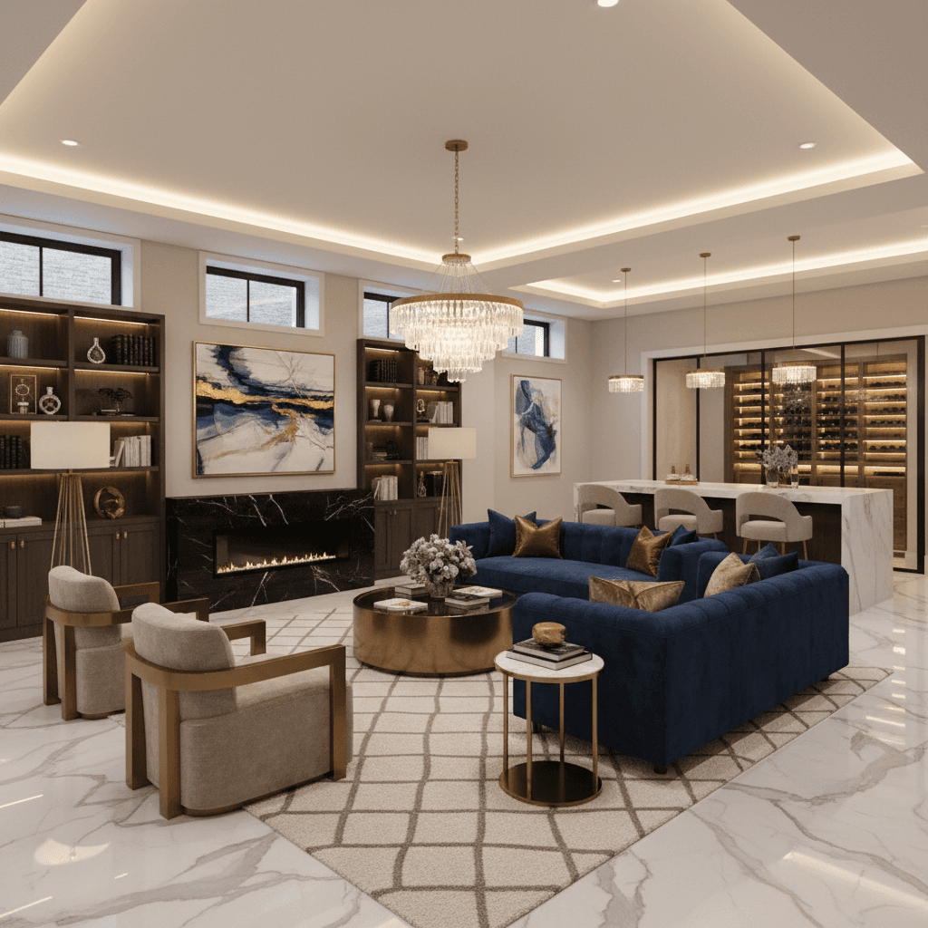 Luxury Basement: after AI redesign