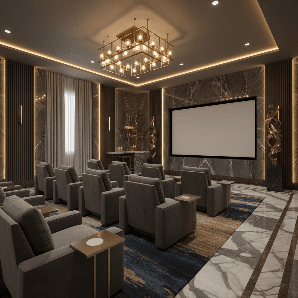 Luxury Home Theater: after AI redesign