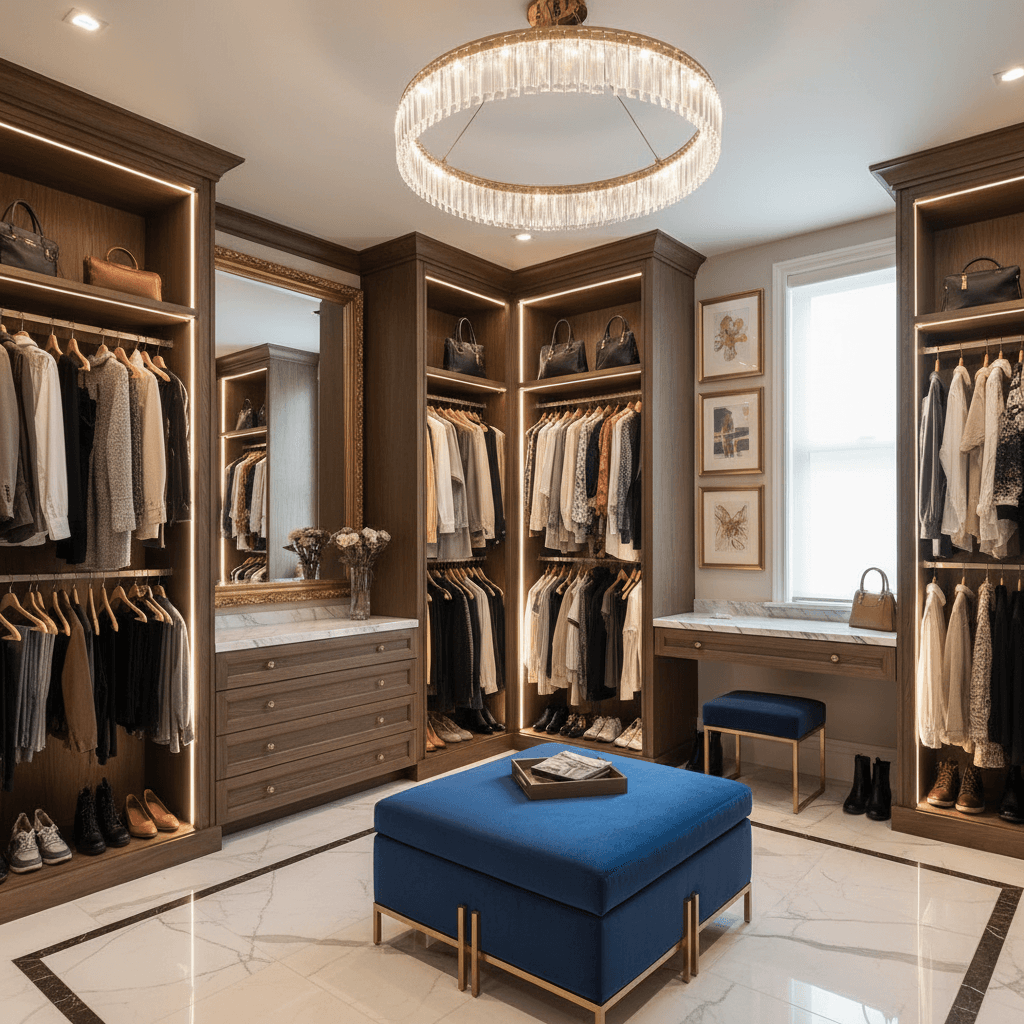 Luxury Walk-in Closet: after AI redesign
