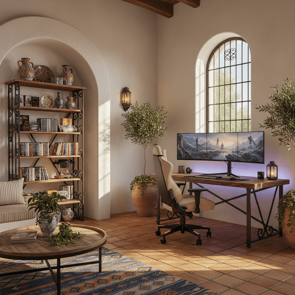 Mediterranean Gaming Room: after AI redesign