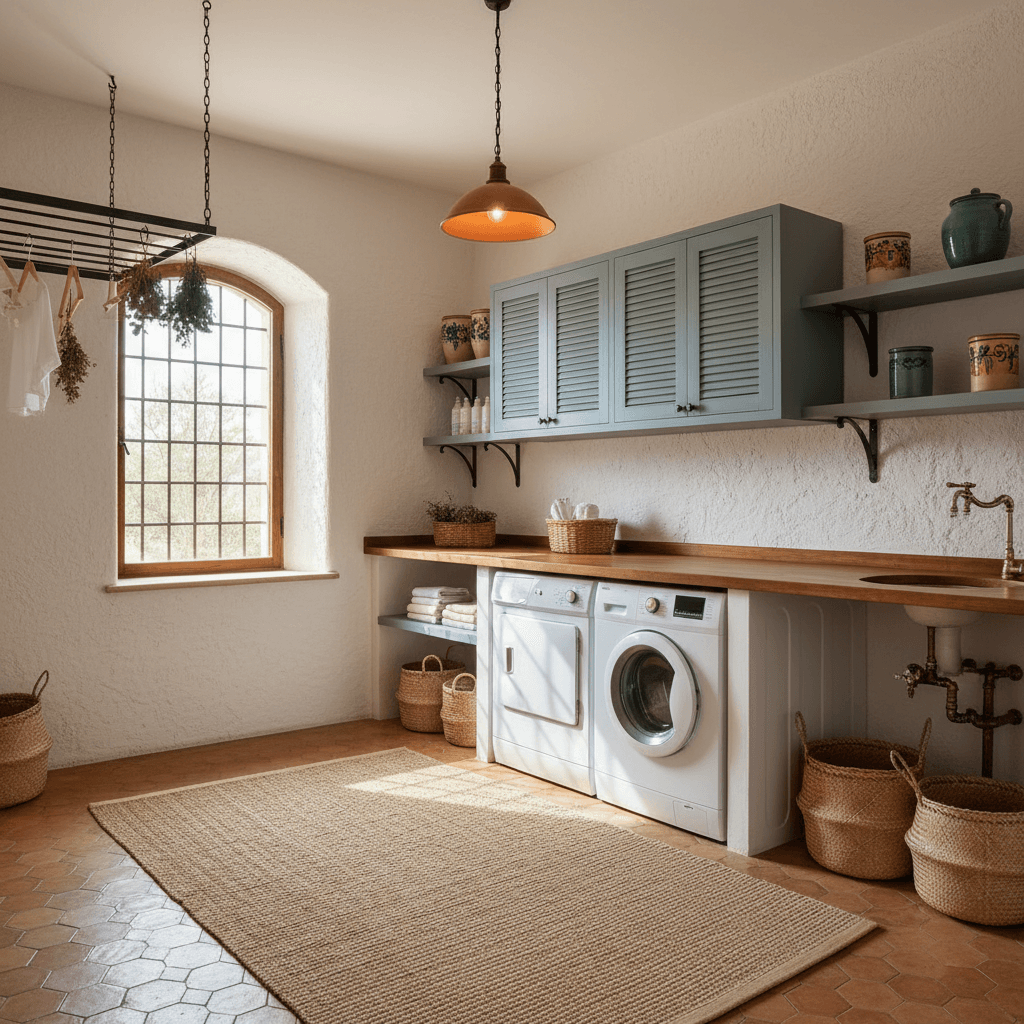 Mediterranean Laundry Room: after AI redesign