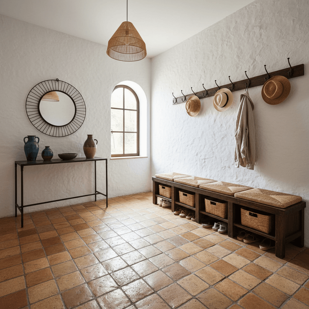 Mediterranean Mudroom: after AI redesign