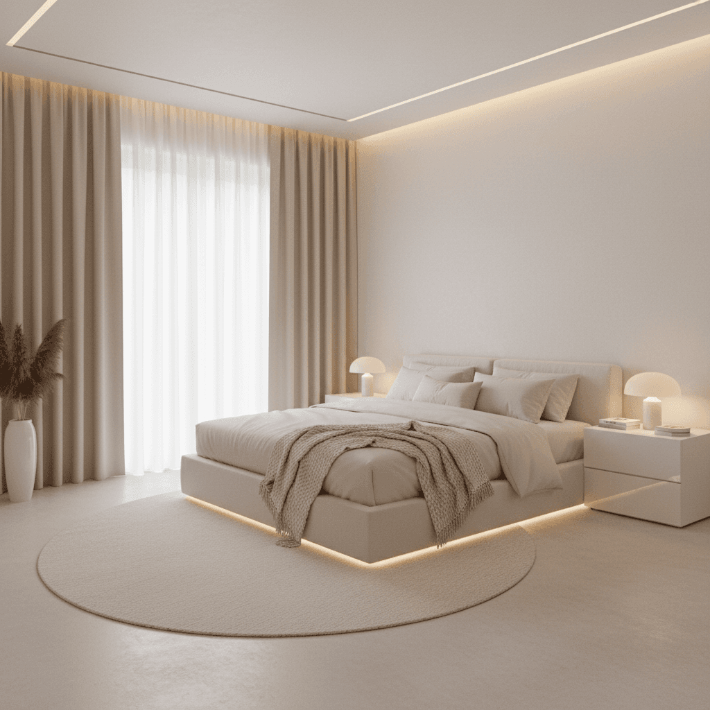 Minimalist Bedroom: after AI redesign