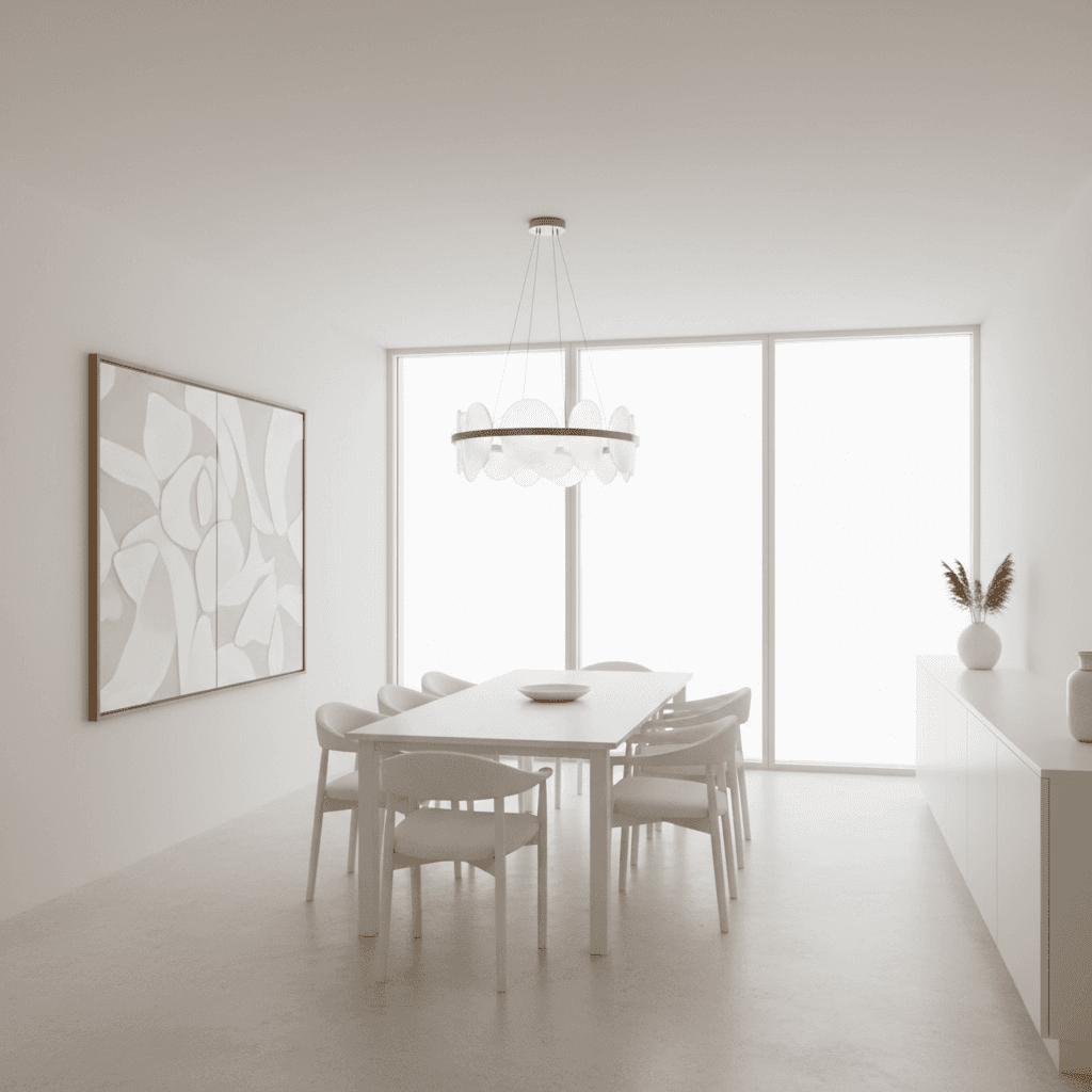 Minimalist Dining Room: after AI redesign
