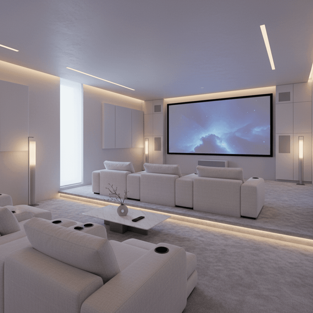 Minimalist Home Theater: after AI redesign