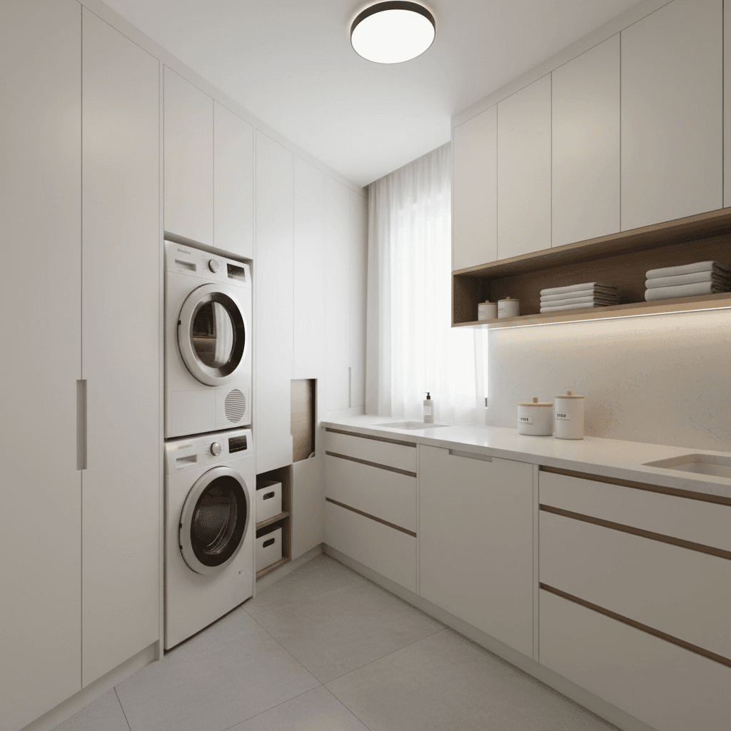 Minimalist Laundry Room: after AI redesign