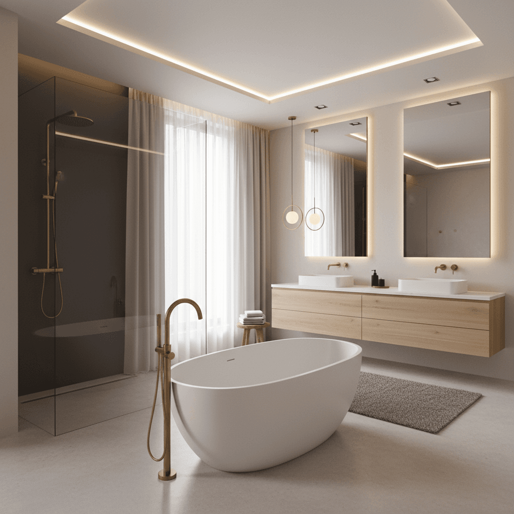 Modern Bathroom: after AI redesign