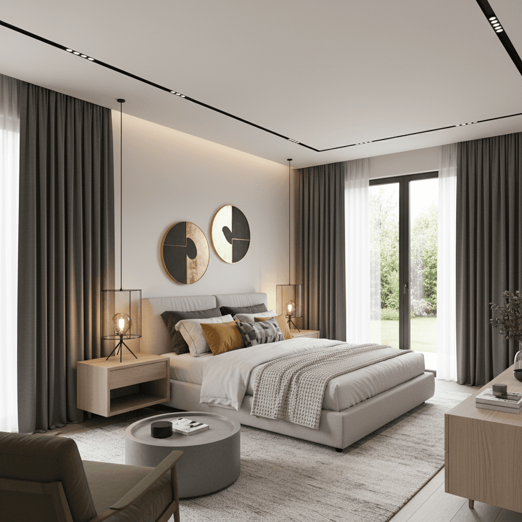 Modern Bedroom: after AI redesign