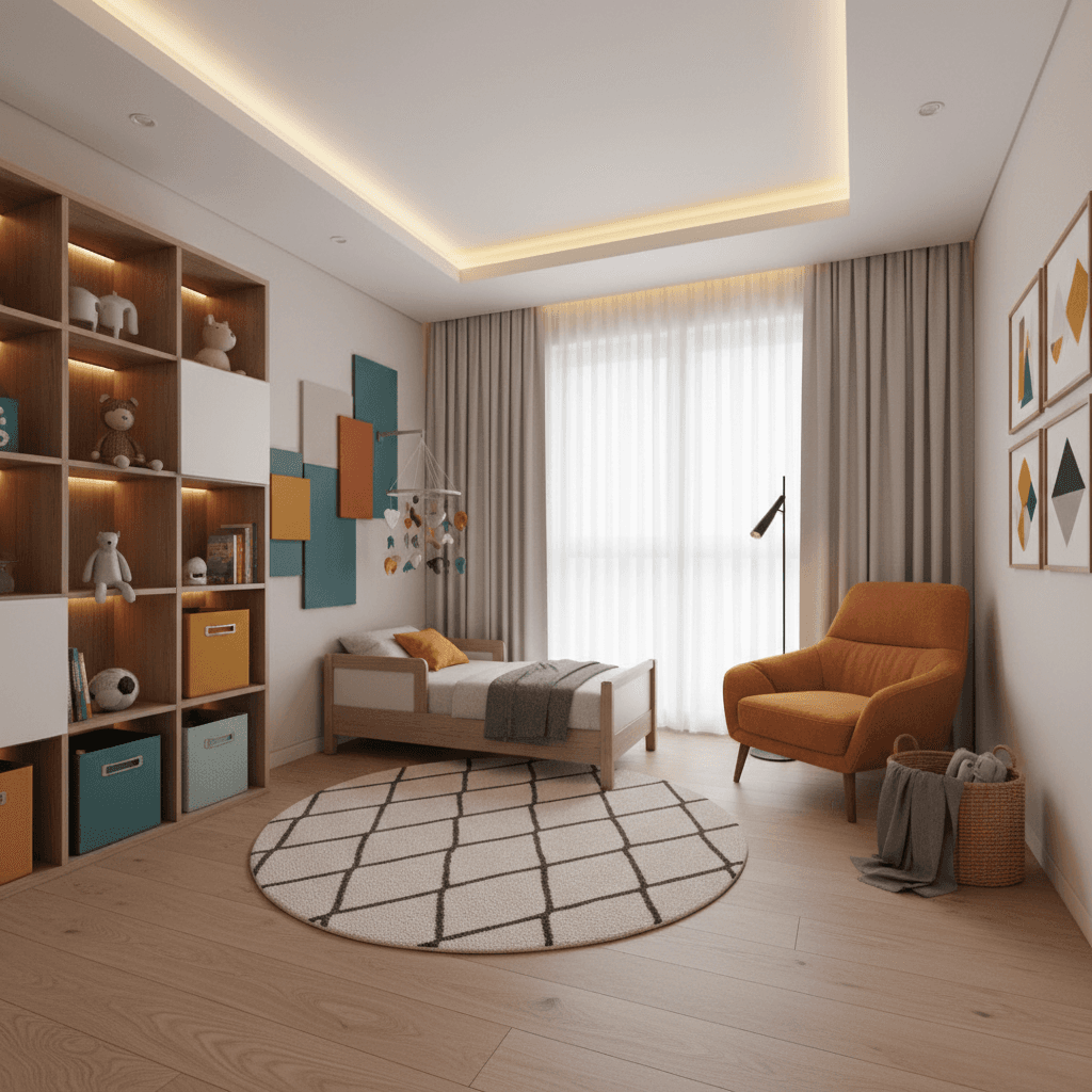 Modern Nursery: after AI redesign