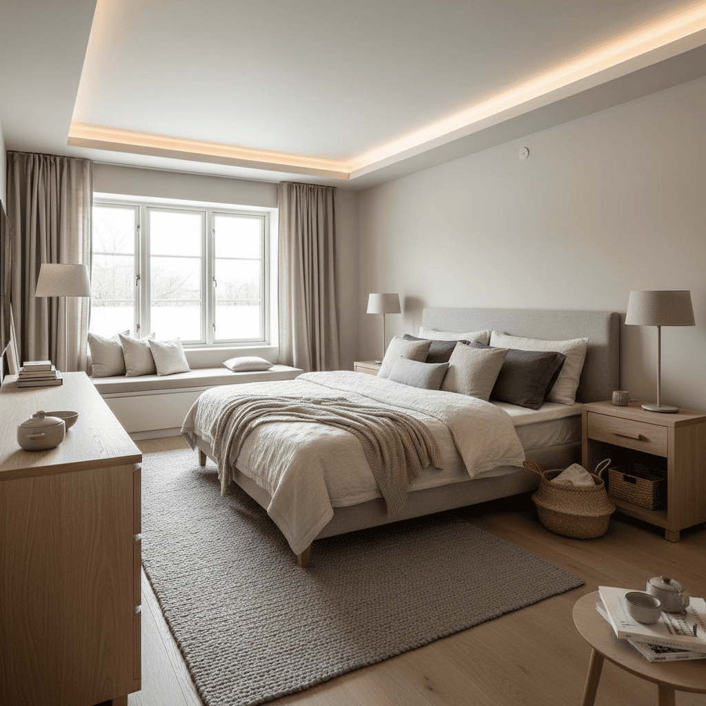 Scandinavian Bedroom: after AI redesign