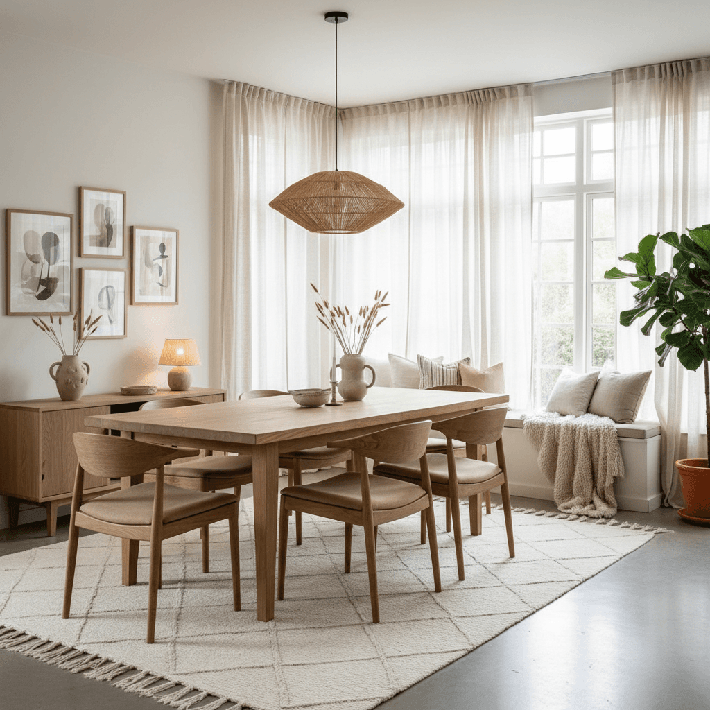 Scandinavian Dining Room: after AI redesign