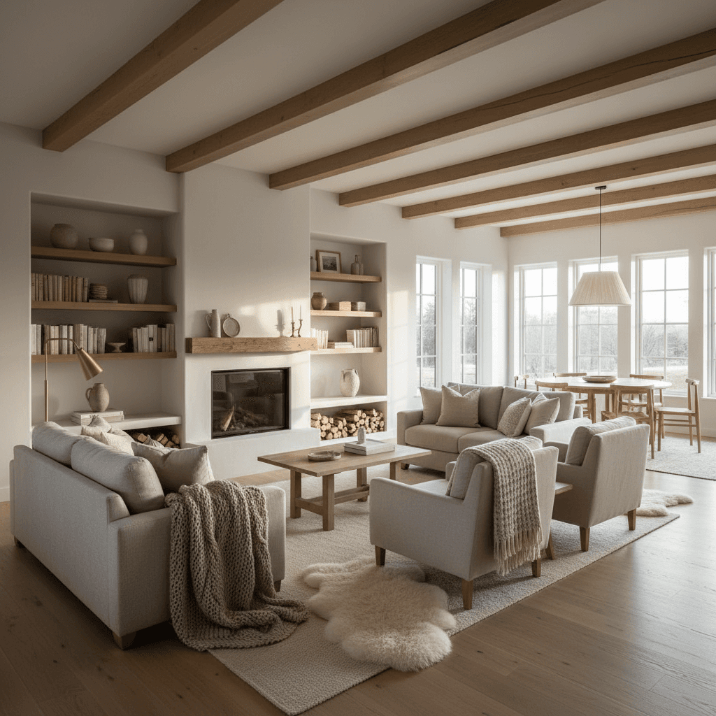 Scandinavian Living Room: after AI redesign
