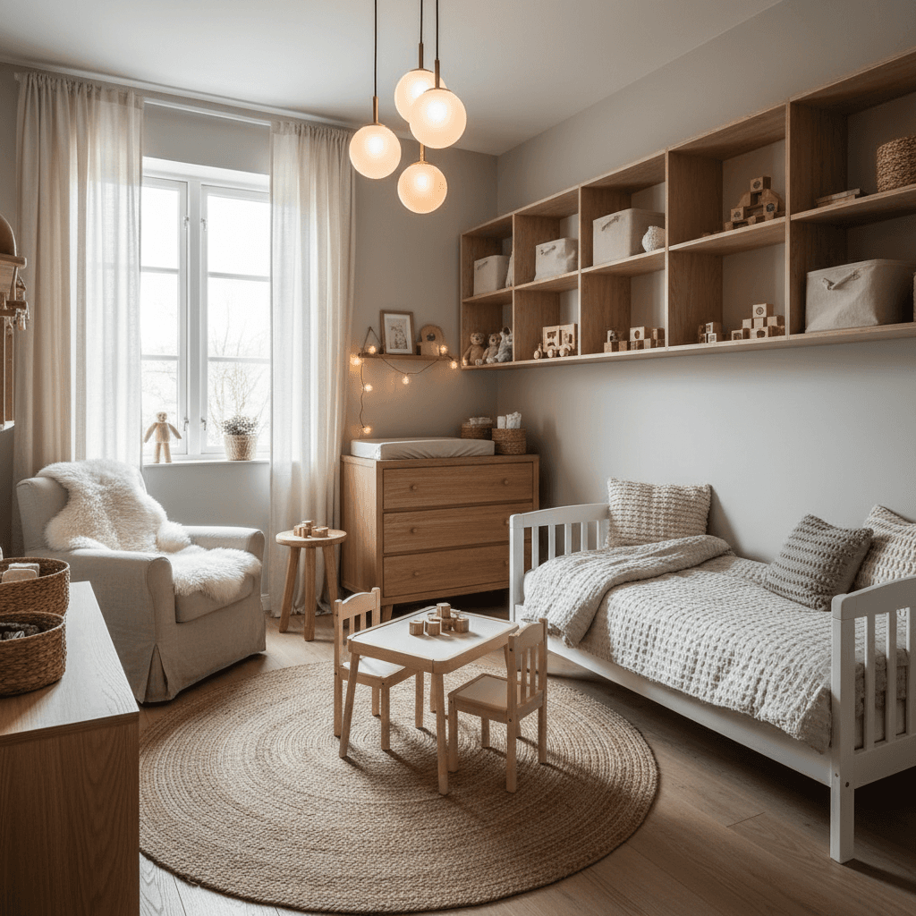 Scandinavian Nursery: after AI redesign