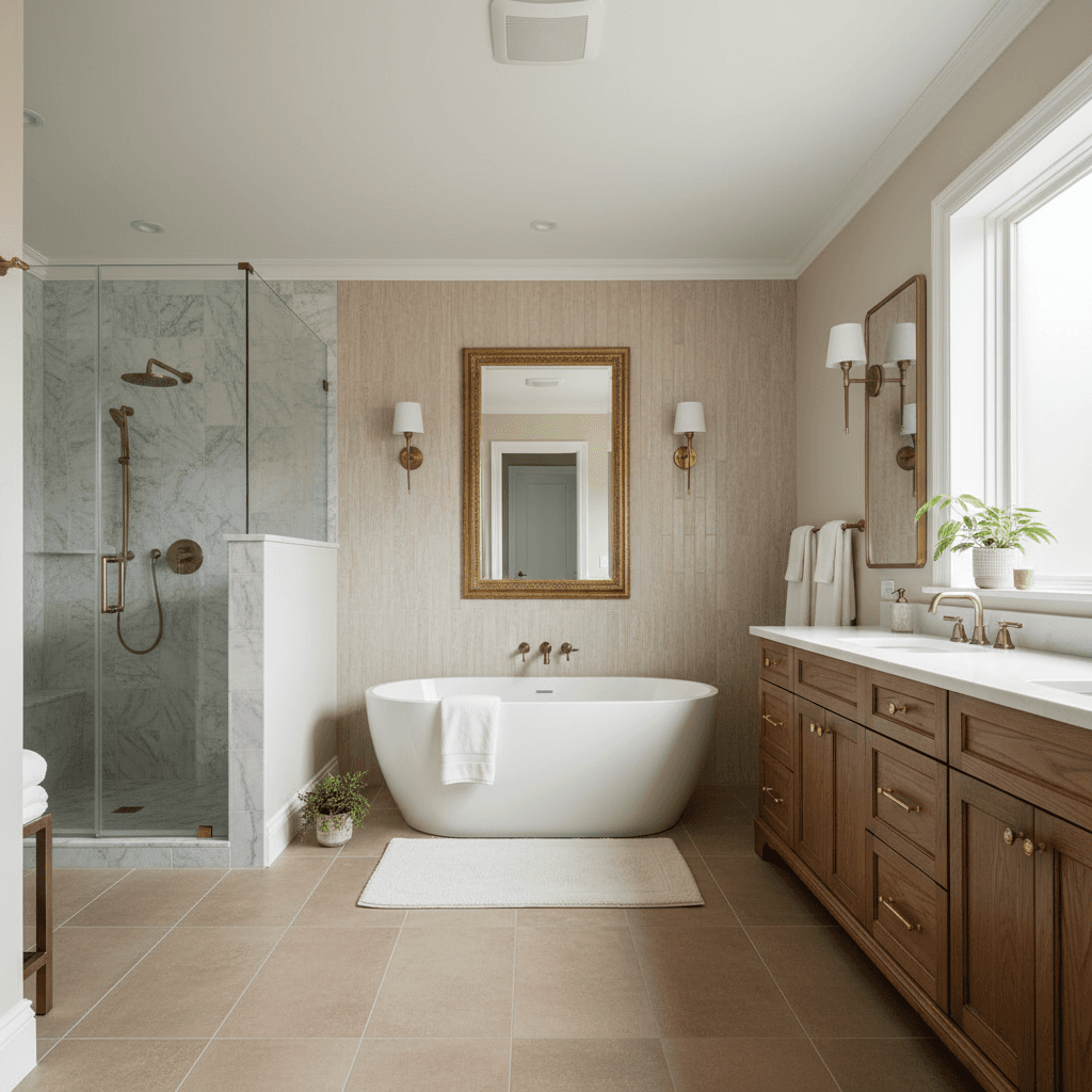 Transitional Bathroom: after AI redesign