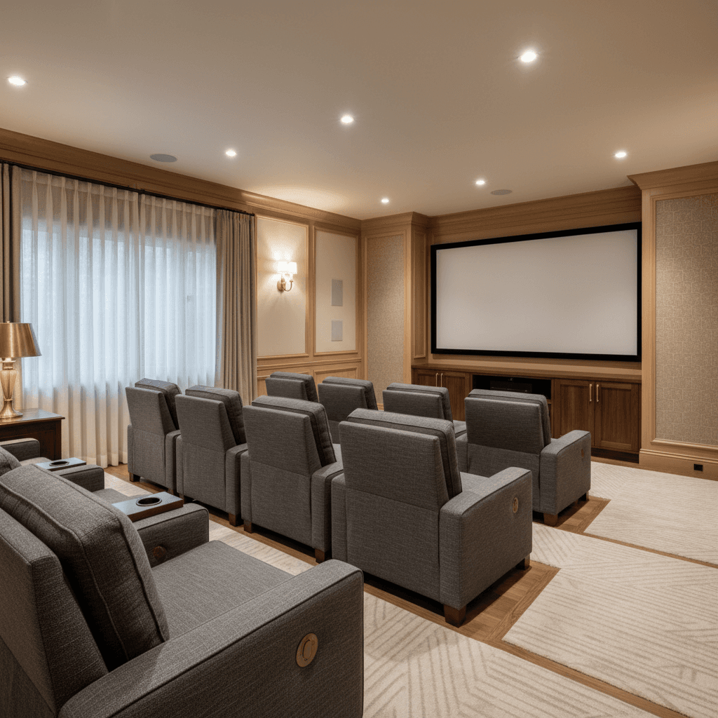 Transitional Home Theater: after AI redesign