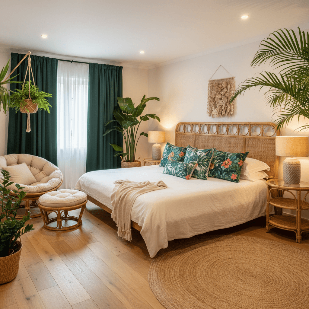 Tropical Bedroom: after AI redesign