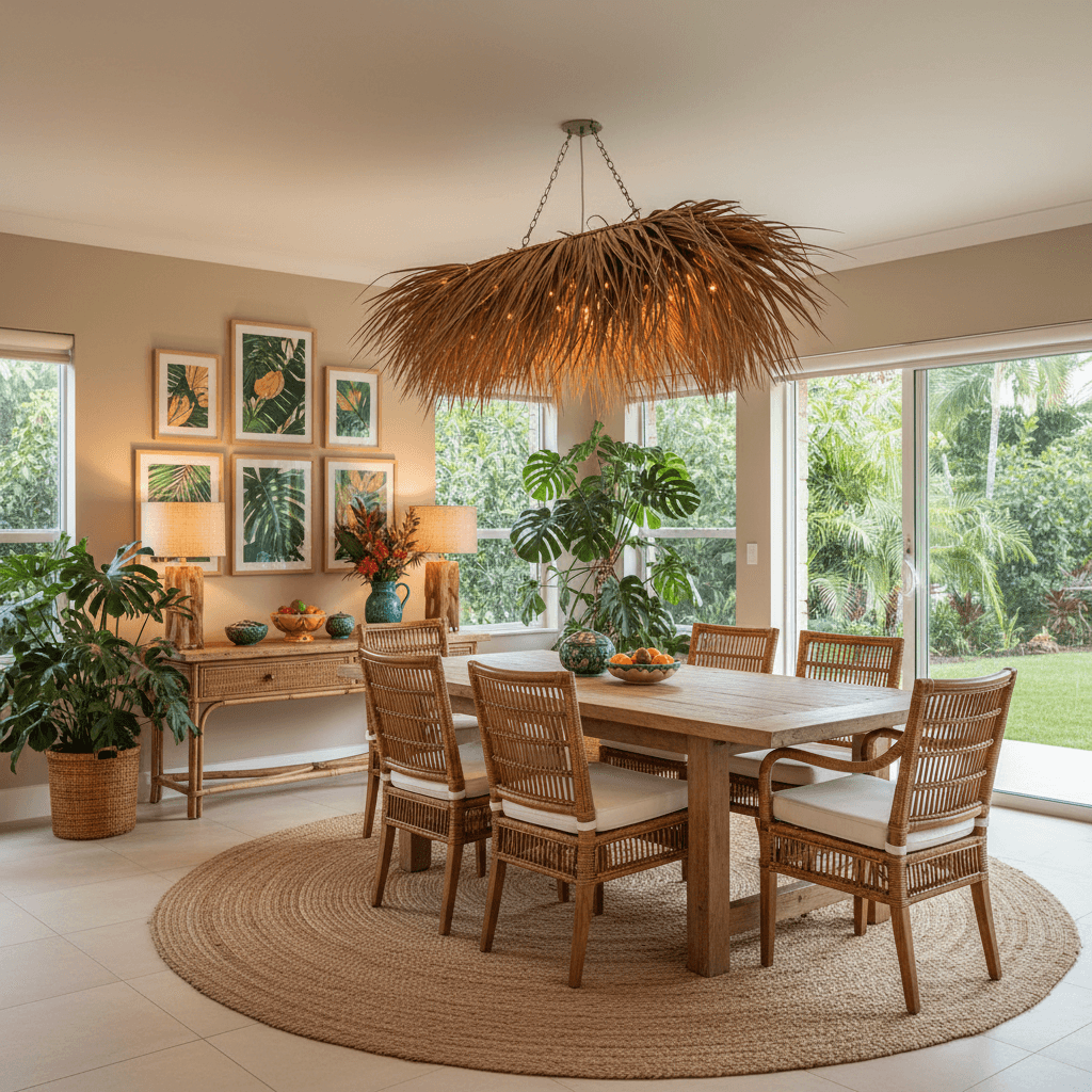 Tropical Dining Room: after AI redesign