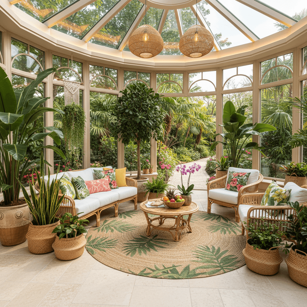 Tropical Sunroom: after AI redesign