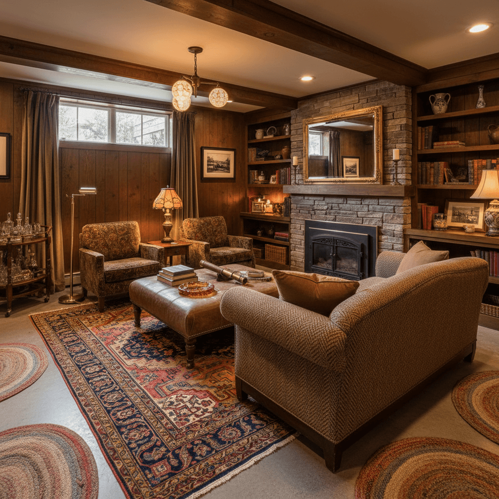 Vintage Basement: after AI redesign