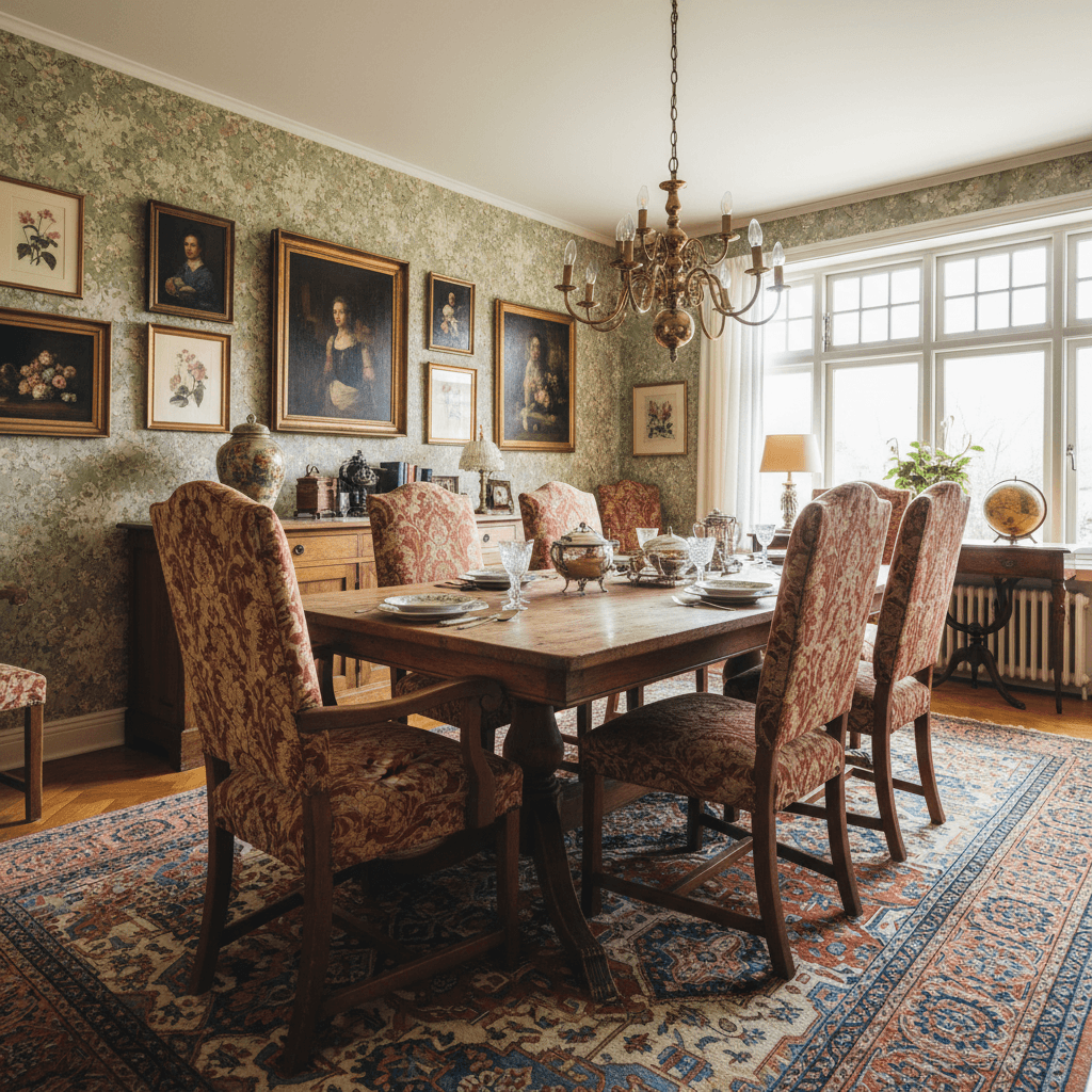 Vintage Dining Room: after AI redesign