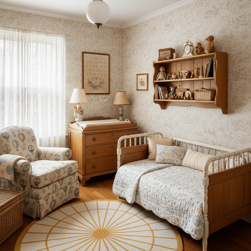 Vintage Nursery: after AI redesign
