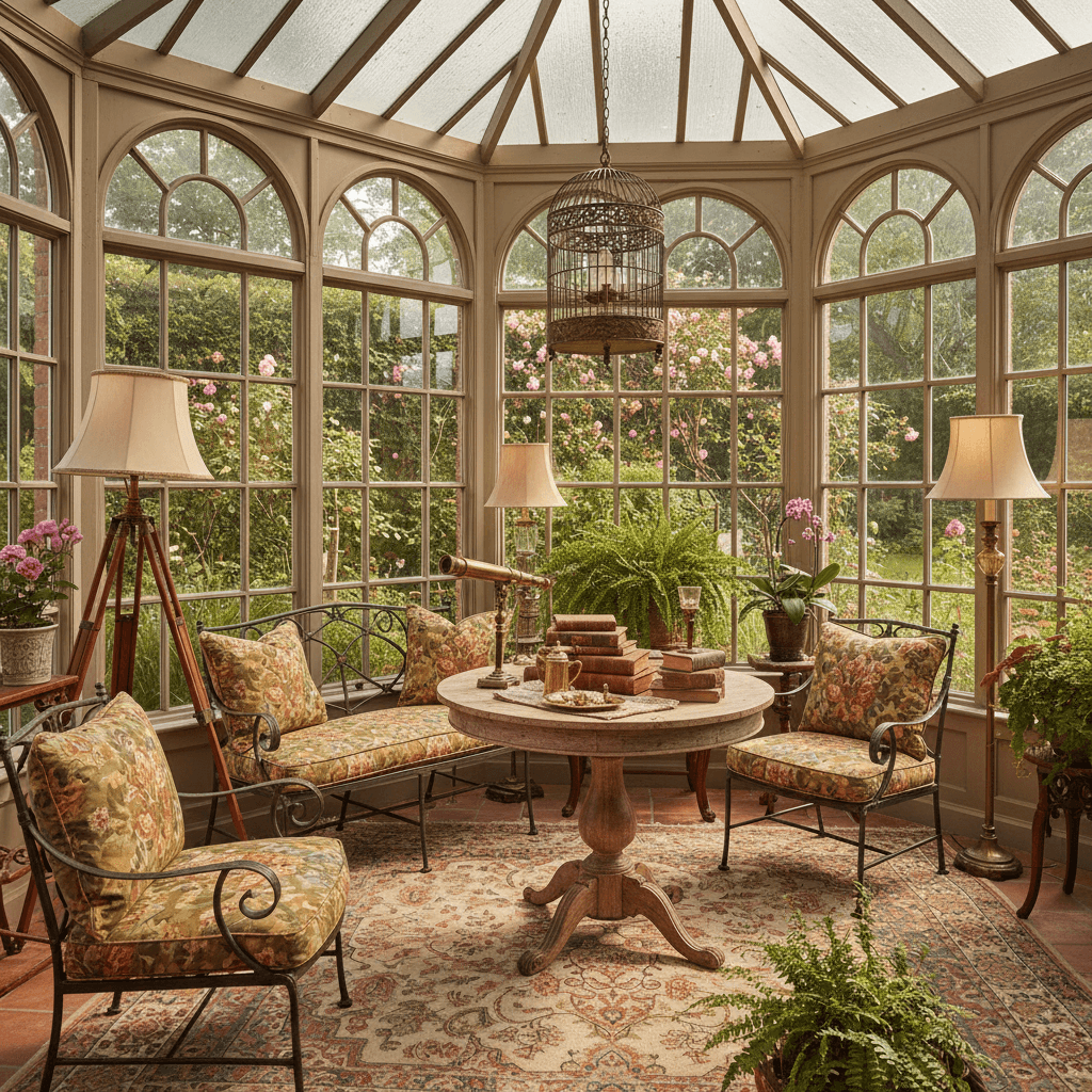 Vintage Sunroom: after AI redesign