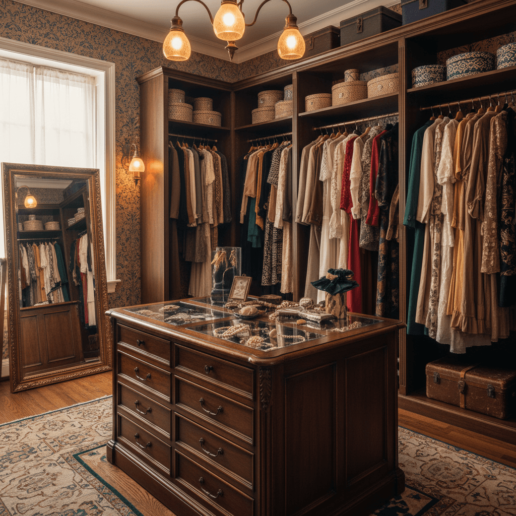 Vintage Walk-in Closet: after AI redesign